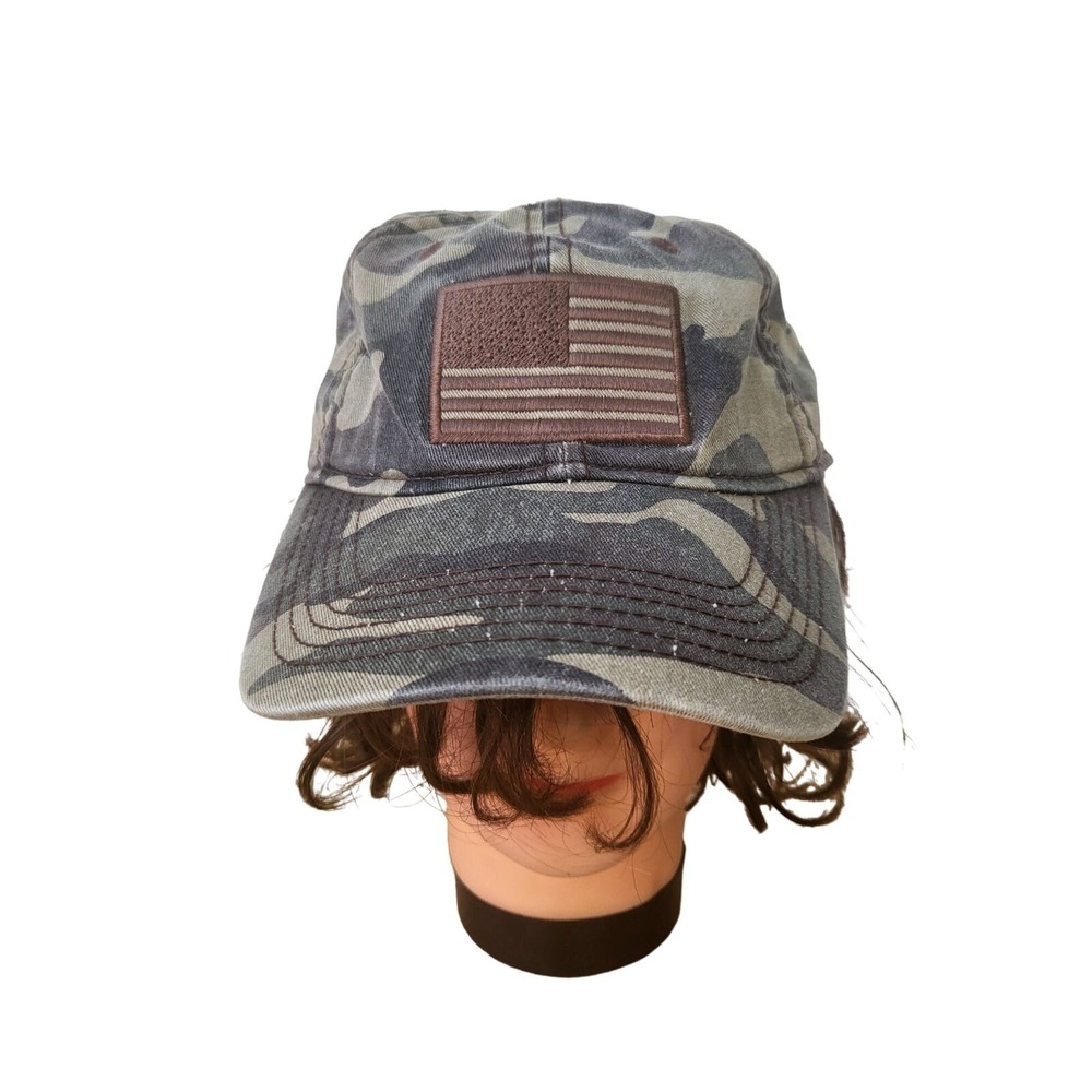 Military‎ Camo Tactical Hat USA Flag Patch Academy Sports Outdoors Strapback Cap